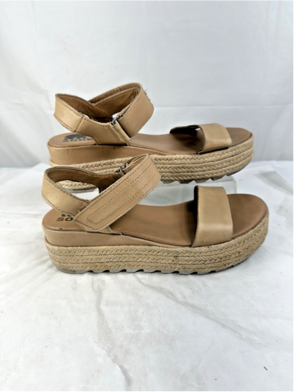 Sorel Cameron Wedge Cork Slingback Sandal Size 7 BEIGE - Picture 4 of 16